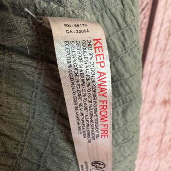 Free People FP Beach Romper Beyond Obsessed Green Puff Sleeve Casual Boho M - Picture 8 of 9